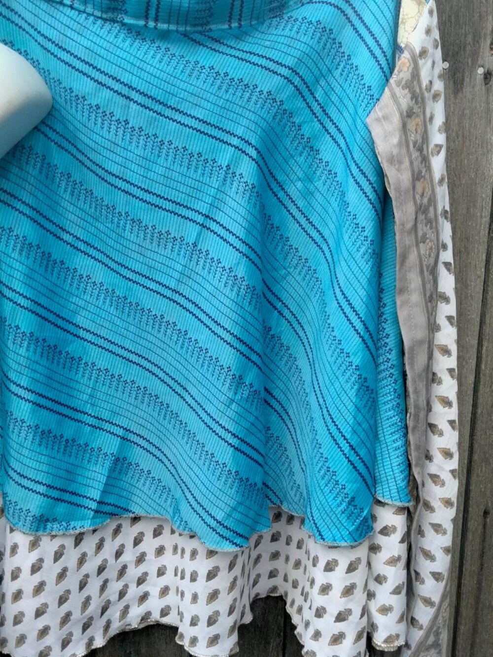 NWT Layered Sari Tapestry Mini Wrap Skirt OS Boho Ethnic Festival Reversible